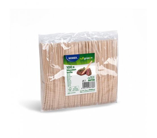 Dřevěný příborový nůž 16.5cm z dýhy (100ks) wimex