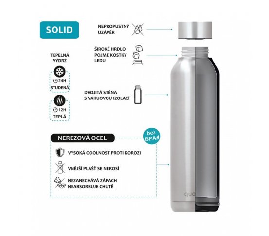 Quokka Nerezová láhev Solid 630ml - blue rock 2