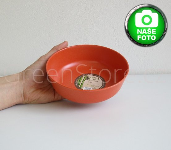 Eco Dining bambusová mělká miska 400ml oranžová