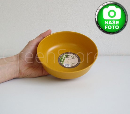 Eco Dining bambusová mělká miska 400ml žlutá