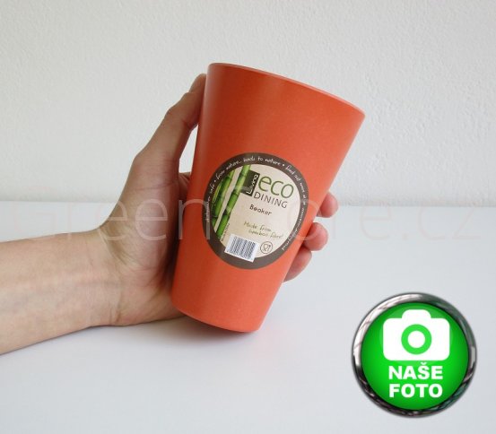 Eco Dining nápojový kelímek bambusový 350ml oranžový