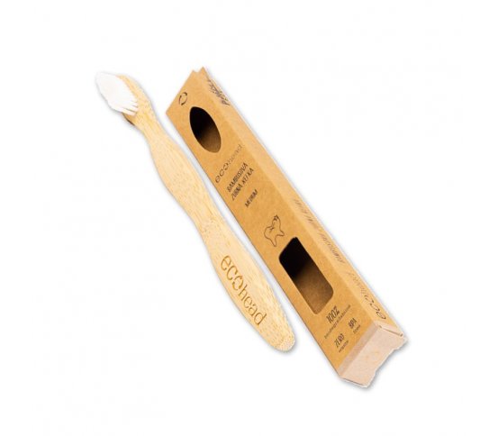 Ecohead Bambusový zubní kartáček Medium - bílý