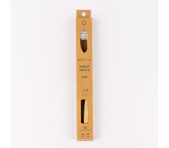 Ecohead Bambusový zubní kartáček Medium - bílý