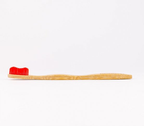 Ecohead Bambusový zubní kartáček Medium - červený