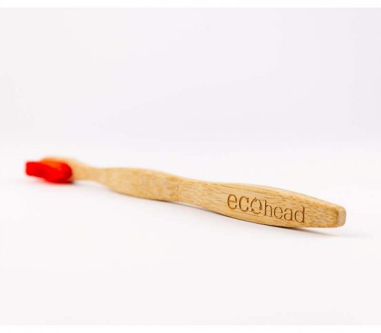 Ecohead Bambusový zubní kartáček Medium - červený