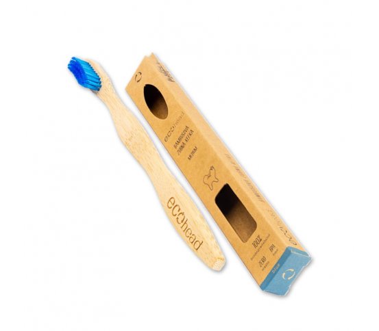 Ecohead Bambusový zubní kartáček Medium - modrý