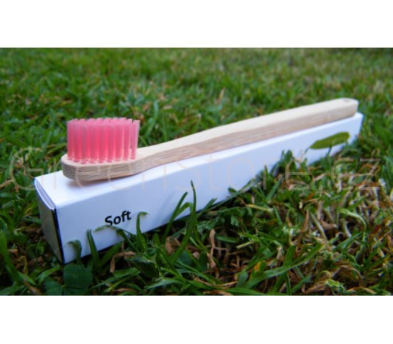 Bambusový kartáček na zuby růžový EcoHeart