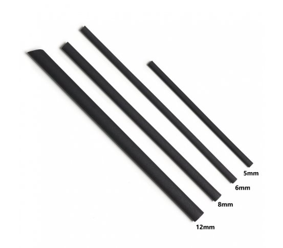 EKO brčka Black ⌀8mm x 23cm (200ks) Euro Straws