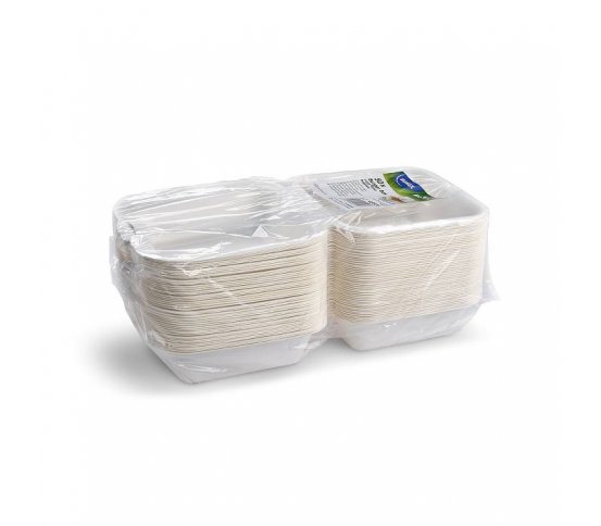 jednorázový EKO Burger box 15x15x8cm z cukrové třtiny (50ks)