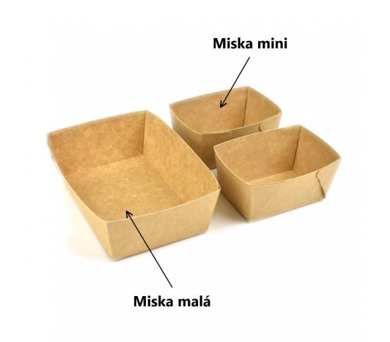 EKO papírová miska kraft Malá 16x12x5cm (600ks)