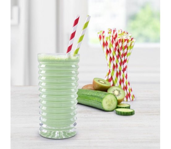 Ekoslámky Papírová brčka 50ks - červená GoEco