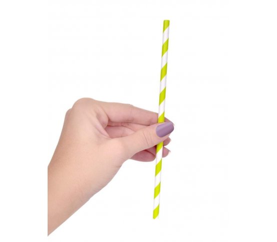 Ekoslámky Papírová brčka 50ks - zelená GoEco