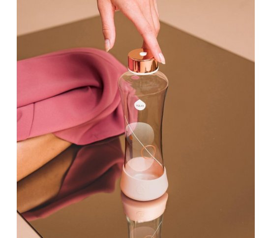 Equa Skleněná láhev Metallic Rose Gold 550ml