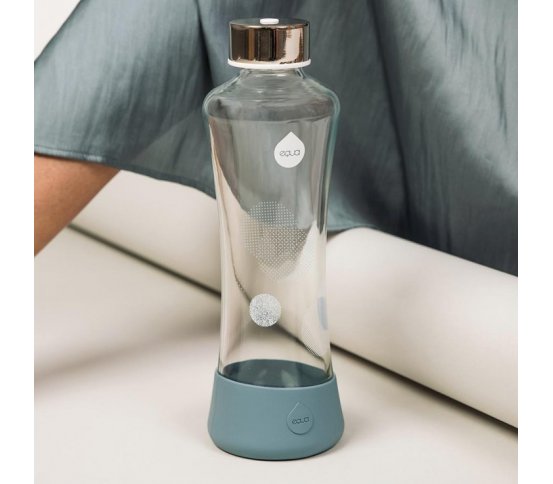 Equa Skleněná láhev Metallic Silver 550ml