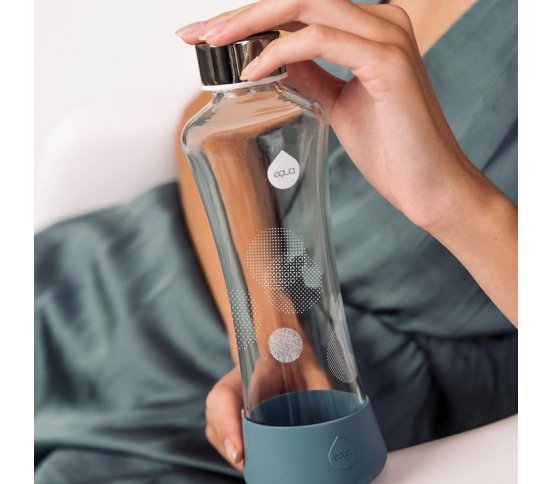 Equa Skleněná láhev Metallic Silver 550ml