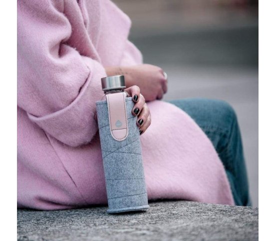 Equa Skleněná láhev Mismatch Pink Breeze 750ml   plstěný obal