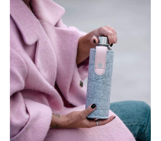 Equa Skleněná láhev Mismatch Pink Breeze 750ml   plstěný obal