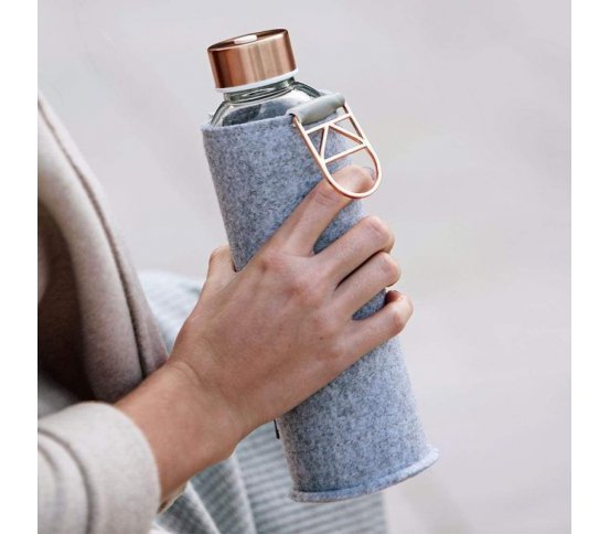 Equa Skleněná láhev Mismatch Rose Gold 750ml   plstěný obal