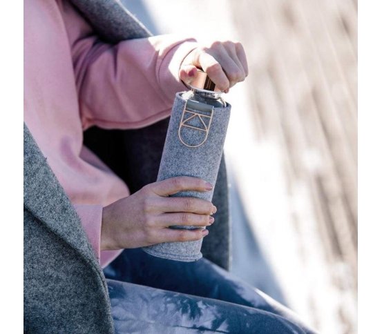 Equa Skleněná láhev Mismatch Rose Gold 750ml   plstěný obal