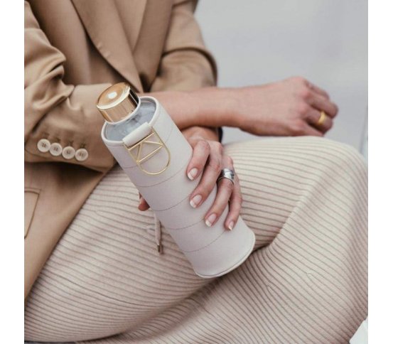 Equa Skleněná láhev s obalem Mismatch Beige 750ml