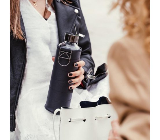 Náhradní víčko pro skleněné Equa láhve - black lesklé