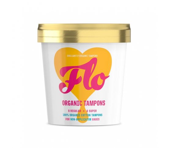 FLO Tampony z bio bavlny 8ks Regular a 8ks Super 2