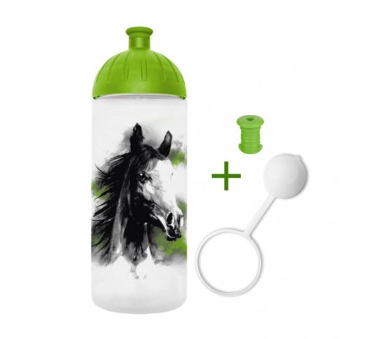 FreeWater Láhev 0,7l - Kůň zelený špunt krytka zdarma