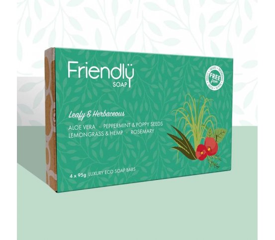 Friendly Soap Dárková sada mýdel Leafy and Herbaceous 4x95g 2