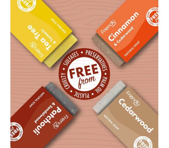 Friendly Soap Dárková sada mýdel Spicy and Woody 4x95g