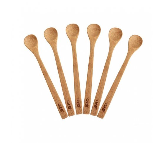 GoEco Sada bambusových dlouhých lžiček 19cm, 6 kusů