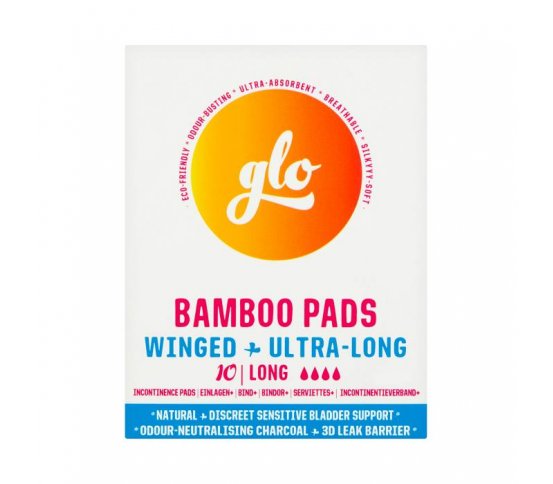 GLO Inkontinenční vložky z bio bambusu s křidélky Long 10 ks