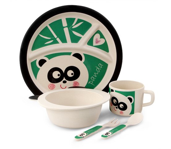 GoEco 5 dílná dětská jídelní sada - panda