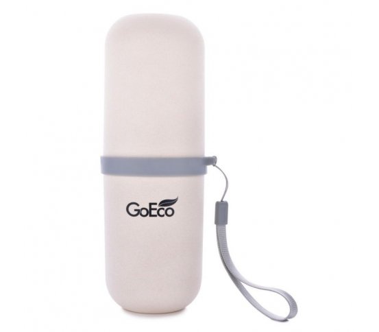 GoEco Bambusové cestovní pouzdro 3v1 - krémové