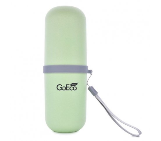 GoEco Bambusové cestovní pouzdro 3v1 - zelené