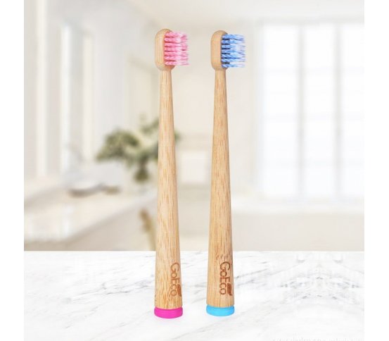 GoEco Bambusový dětský zubní kartáček - růžový 3