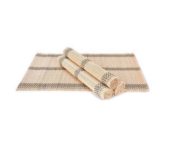 GoEco Bambusové prostírání 44x30cm - přírodní, sada 4ks