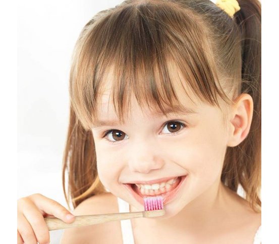 GoEco Bambusový dětský zubní kartáček - růžový 2