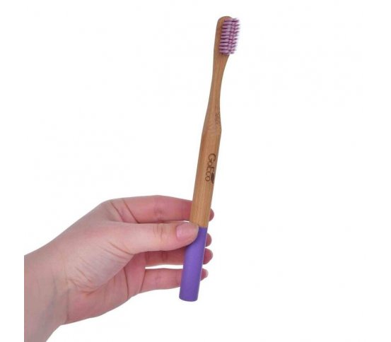 GoEco Bambusový zubní kartáček soft - lila