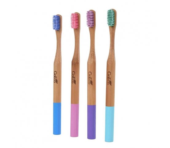 GoEco Bambusový zubní kartáček soft - lila