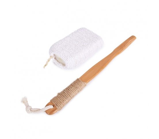GoEco Froté houba na mytí s odnímatelnou rukojetí z bambusu