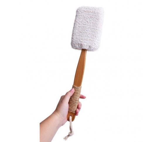 GoEco Froté houba na mytí s odnímatelnou rukojetí z bambusu