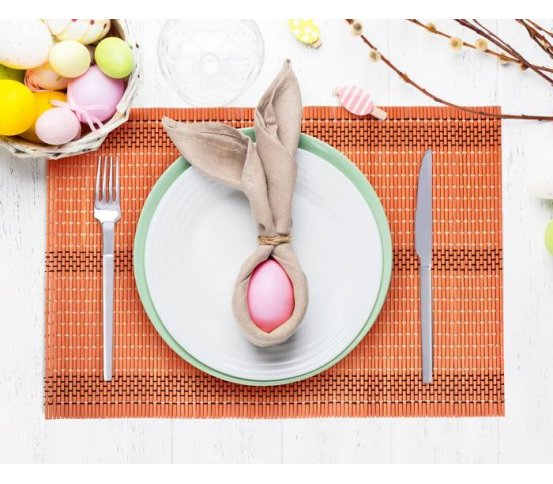 Bambusové prostírání barevné oranžové do jídelny