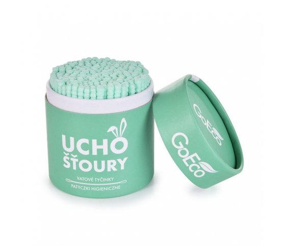 GoEco Uchošťoury z recyklovaného kartonu a bavlny - zelené (200ks) 1