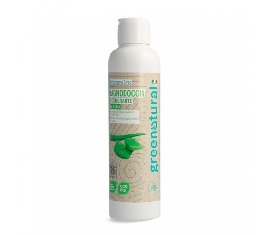 Greenatural Regenerační sprchový gel aloe vera a oliva BIO 250ml