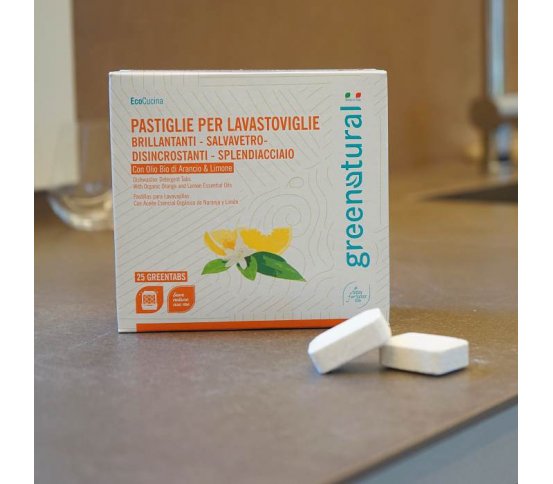 Greenatural Tablety do myčky na nádobí pomeranč a citron 25ks