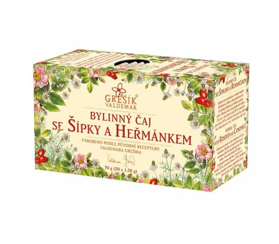 Grešík Bylinný čaj se šípky a heřmánkem 20x1,5g