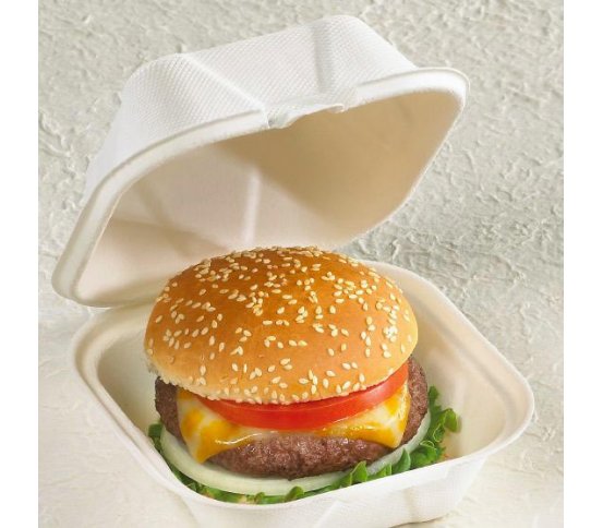 Burger box 15x15x9cm z cukrové třtiny (50ks)