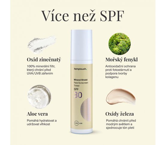 Hemptouch Tónovaný opalovací krém na obličej SPF 30 2