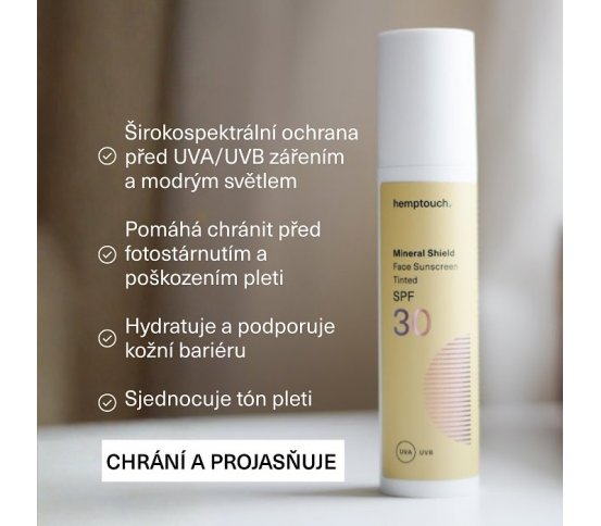 Hemptouch Tónovaný opalovací krém na obličej SPF - vzorek 2ml 6