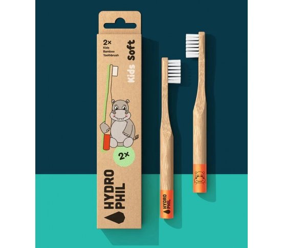 Hydrophil eko Dětský bambusový zubní kartáček - Hroch (2ks)